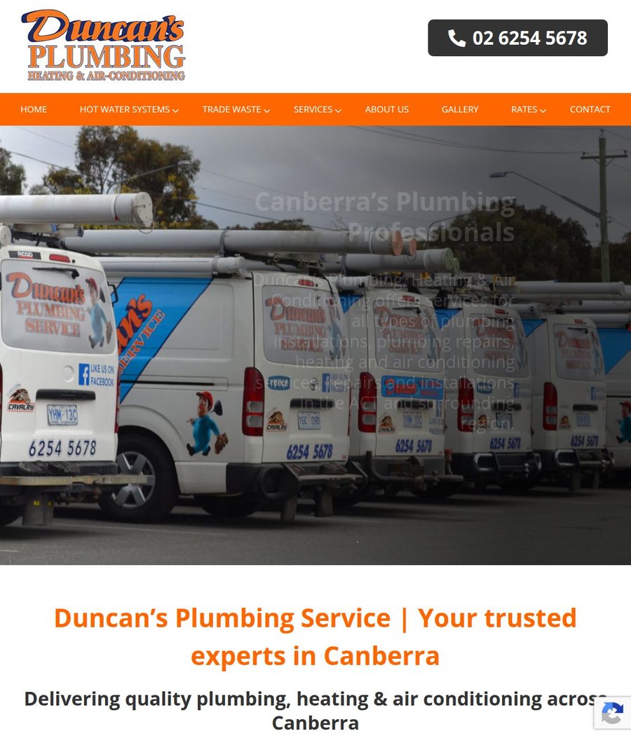 Duncan's Plumbing website