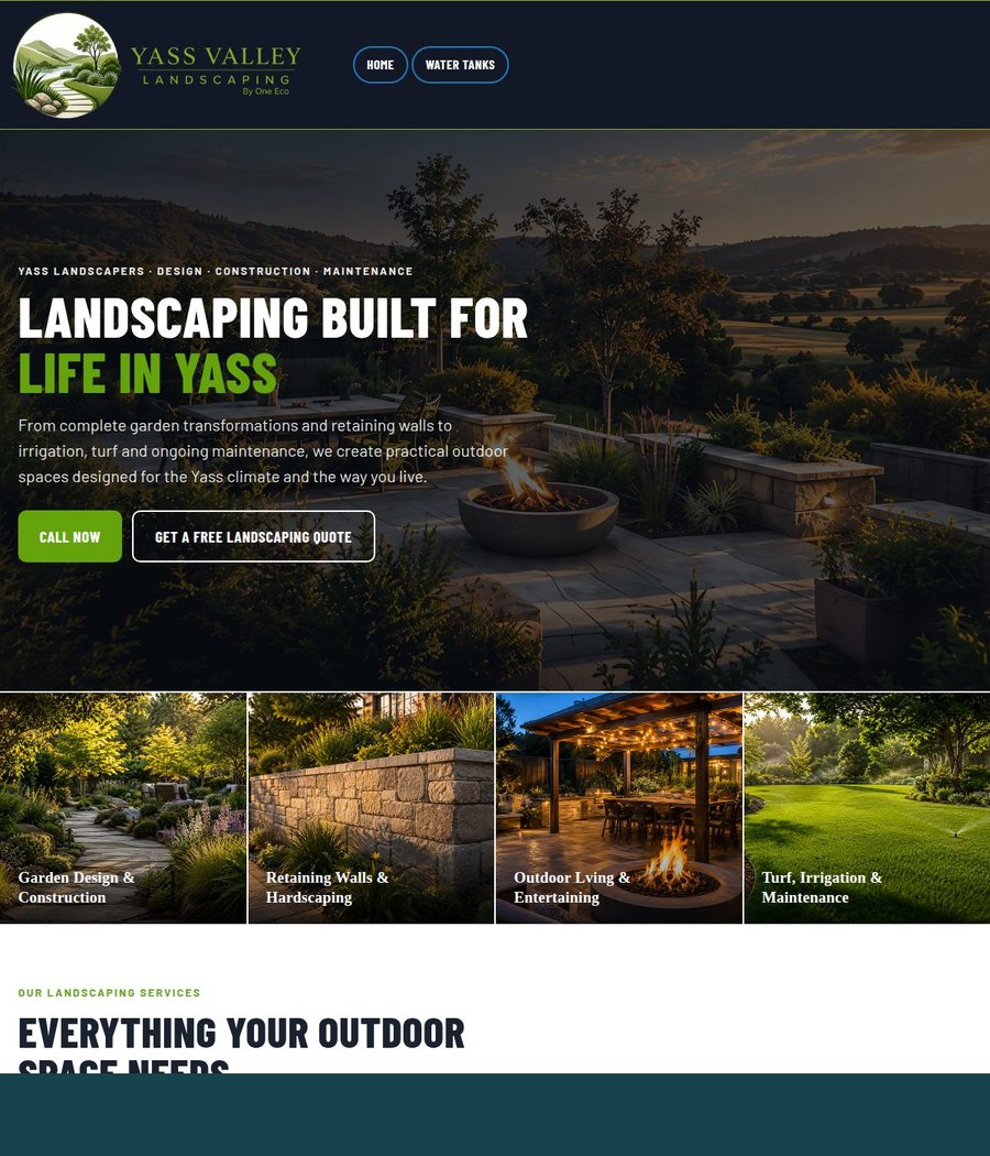 Yass Valley Landscapes website